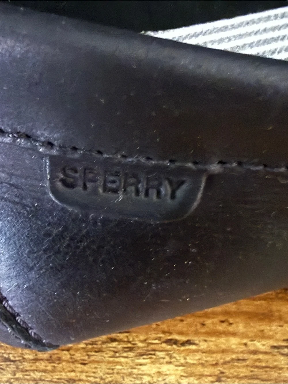 Sperry Men’s Black Leather Moc Toe Slip-Ons